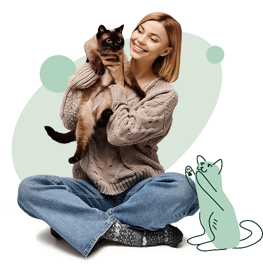 kobieta kot i ilustracja